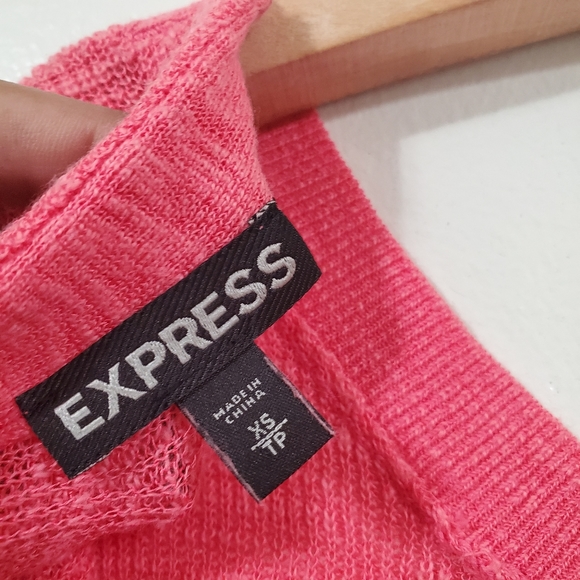 EXPRESS Twist Back Crop Sweater Coral Size XS - Picture 7 of 10